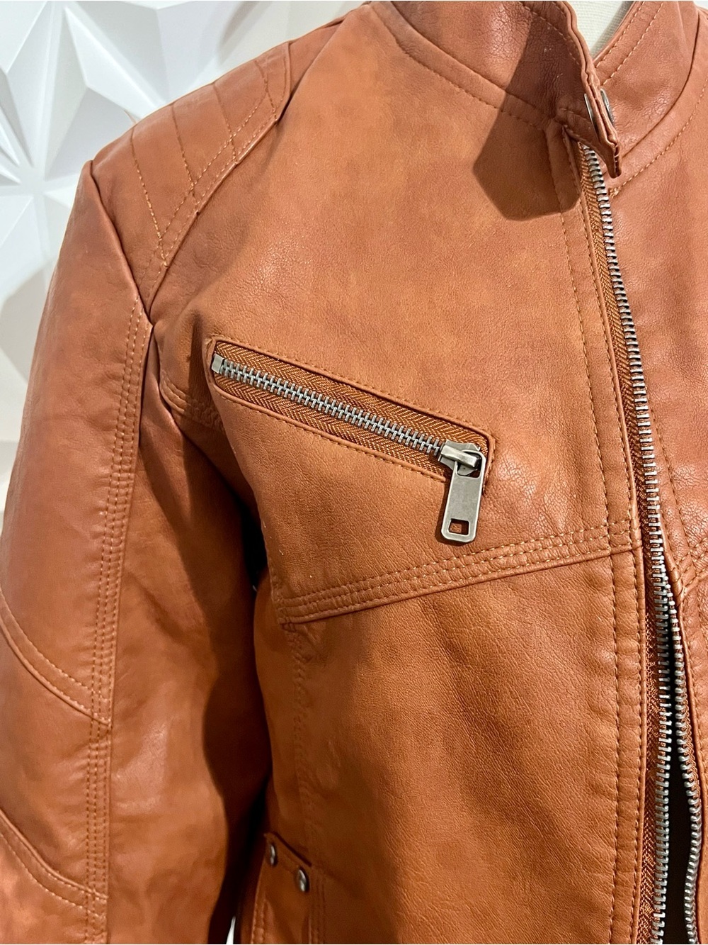 New Women’s NXH Faux Leather jacket with belt (Always A Atep Ahead) - XL - Picture 2 of 8